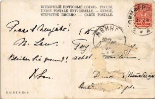 Orosz népviseletes üdvözlőlap / Russian folk greeting. E.G.S. i. S. No. 3. (Rb)