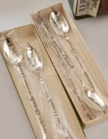 Christofle Párizsi ezüstözött evőkészlet, vegyesen 128 db, jelzettek, nagyrészt original csomagolásb...