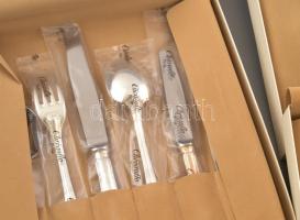 Christofle Párizsi ezüstözött evőkészlet, vegyesen 128 db, jelzettek, nagyrészt original csomagolásb...