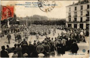 1915 Bruyeres en-Vosges, Passage de 800 Prisonniers allemands défilant sur la Place Stanislas. Guerre de 1914-1915. / WWI French military, transport of 800 German POWs (prisoners of war) through the city (fl)