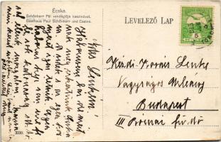 1915 Écska, Ecka; Schönherr Pál vendéglője a kaszinóval / Gasthaus und Casino / restaurant and casin...