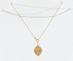 Arany (Au/18k) nyaklánc, medállal, h: 54 cm, nettó: 4g, jelzett