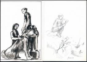 Barna András (?-): 11 db rajz (magyar füge, szabolcsi alma), 1994-97. Tus, ceruza, papír v. karton, ...