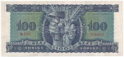 1946. 100Ft "B 000 000000" sorszámmal modern másolat , vízjeles papíron, "COPY" ...