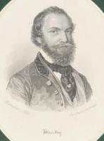 Barabás Miklós (1810-1898) rajza után, Josef Axmann metszése: Jókai Mór (1825-1904) portréja, 1858. ...