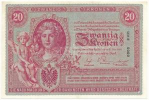 1900. 20K "0000" sorszámmal, modern másolat "COPY" jelzéssel T:I