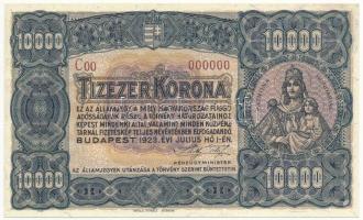 1923. 10.000K "C00 000000" modern másolat "COPY" jelzéssel T:I