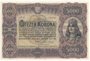 1920. 5000K "0B00 000000" modern másolat "COPY" jelzéssel T:I