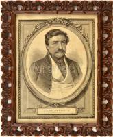 Pollák Zsigmond (1837-1912): Deák Ferencz 1842-ben. Rotációs fametszet, papír, jelzett a metszeten. Dekoratív, üvegezett fa keretben, 31x23 cm