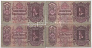 9db-os pengő, forint bankjegy tétel, közte 1998. 200Ft "FE8705074" + 1930. 100P csillagos ...