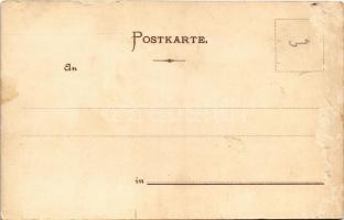 Bingen am Rhein mit Schloss Klopp. A. Gatternicht litho s: P. Schmobl (hole)