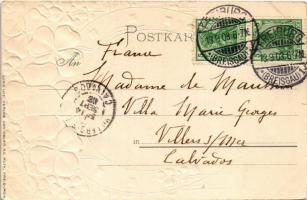 1903 Freiburg im Breisgau, Münster vom Schlossberg / cathedral, coat of arms, clovers. Verlag von Os...