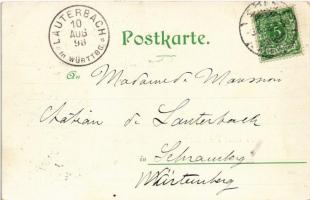 1898 (Vorläufer) Braubach mit Marksburg. An Bord des Dampfers "Deutscher Kaiser" Rhein-Dam...