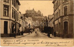 1904 Marburg an der Lahn, Kasernenstrasse / street view, butcher shop (EB)