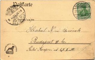 1904 Marburg an der Lahn, Kasernenstrasse / street view, butcher shop (EB)