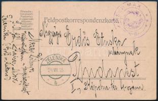 1915 Tábori posta levelezőlap "S.M.S. KAISER MAX" + "ZELENIKA", 1915 Navy mail postcard "S.M.S. KAISER MAX" + "ZELENIKA"