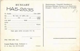 Visegrád, Dunakanyar. Central Radio Club, Budapest - modern rádióamatőr lap (QSL) (EB)
