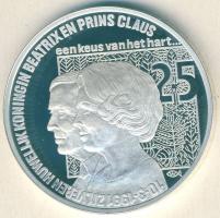 Hollandia 1991. 25Ecu Ag "25. házassági évforduló" T:PP Csak 25.000db!
