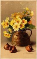 1908 Flowers. Meissner & Buch Künstler-Postkarten Serie 1524. Lass Blumen zu Dir sprechen litho s: C. Klein (EK)