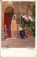 1917 Unter Blumen. W.R.B. & Co. Galerie Wiener Künstler Nr. 557. s: Jos. Straka (EK)
