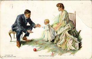 1916 The Tie That Binds Lady art postcard. Reinthal & Newman s: Alonzo Kimball (EB)