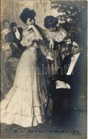 Un Début. Salon de 1906. / Lady art postcard s: A. Faugeron