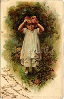 1900 Children art postcard. Theo Stroefers Kunstverlag Aquarell-Postkarte Serie IV. (Kinder) No. 336. (b)