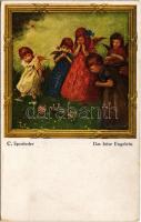 1913 Das böse Engelein / Children art postcard, doll s: C. Sporleder (EK)