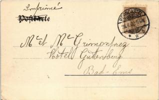 1902 Bernkastel-Kues, Cues-Berncastel; mit Blick auf Burg Landshut / castle, bridge (EK)