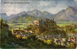 1924 Salzburg, gegen den Untersberg und Göll (EK)