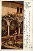 1930 Trento, Trient (Südtirol); Alter Klosterhof aus Trient. Wiener Künstler Grüsse C.H.W. Nr. 2817. s: Daniel Hock (EK)