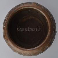 Antik bronz kaspó, kopásnyomokkal jelzés nélkül, m: 10 cm