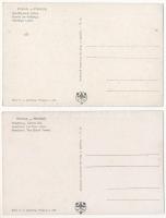 Praha, Prague; 8 pre-1945 unused artist signed postcards (Édit. F.J. Jedlicka)