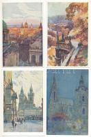 Praha, Prague; 23 pre-1945 unused artist signed postcards (Prazské akvarely Jaroslava Setelíka)