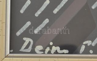 Deim Pál (1932-2016): Kompozíció (cím nélkül). Akril, papír, jelezve balra lent. Hátoldalán ceruza é...