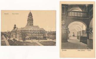 Dresden, Drezda; Neues Rathhaus / new old town hall, interior - 12 pre-1945 postcards