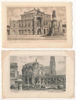 Dresden, Drezda; 4 pre-1945 postcards (Franz Jander)