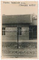 1939 Cegléd, Budai út vasútállomás (Budai út 226. sz. őrház). Posta: Csurgay szőlő, Fantó fényképész Kecskemét, photo + BUDAI ÚT P.U. POSTAI ÜGYN