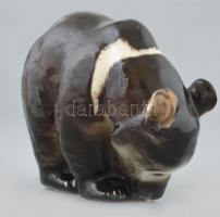 Lomonoszov szovjet medve, festett porcelán, jelzett, hibátlan, m:10cm