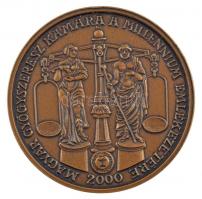 2000. A Magyar Gyógyszerész Kamara a Millennium emlékezetére kétoldalas bronz emlékérem eredeti díszdobozában (42,5mm) T:1