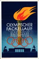 1936 Olympischer Fackellauf in Österreich Weihestunde Wien Heldenplatz / Olimpiai fáklyaváltó Ausztriában / Olympic torch relay in Austria, Vienna. So. Stpl