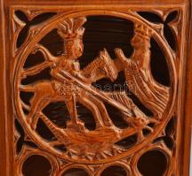 Karcagi népművészeti kerámia lámpa. Jelzett, hibátlan. 45X26 cm (Érintésvédelem szempontjából nincs ...