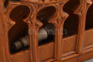 Karcagi népművészeti kerámia lámpa. Jelzett, hibátlan. 45X26 cm (Érintésvédelem szempontjából nincs ...