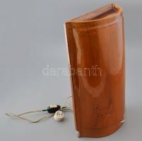 Karcagi népművészeti kerámia lámpa. Jelzett, hibátlan. 45X26 cm (Érintésvédelem szempontjából nincs ...