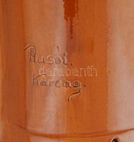 Karcagi népművészeti kerámia lámpa. Jelzett, hibátlan. 45X26 cm (Érintésvédelem szempontjából nincs ...