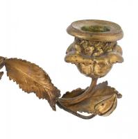 Figurális gyertyatartó pár, öntött patinázott bronz, jelzés nélkül, korának megfelelő állapotban, eg...