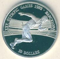 Cook-szigetek 1990. 10$ Ag "Olimpia-futás" T:PP