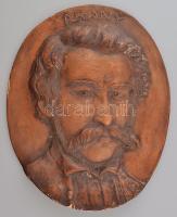 Jelzés nélkül: Arany János relief, kerámia, kopásokkal, 31x25 cm
