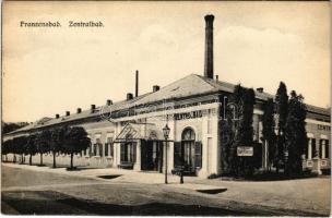 Frantiskovy Lázne, Franzensbad; Zentralbad, Inhalatorium, Cafe Garten / spa, central bath, café