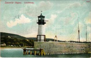 1908 Sassnitz (Rügen), Leuchtturm / lighthouse (EK)
